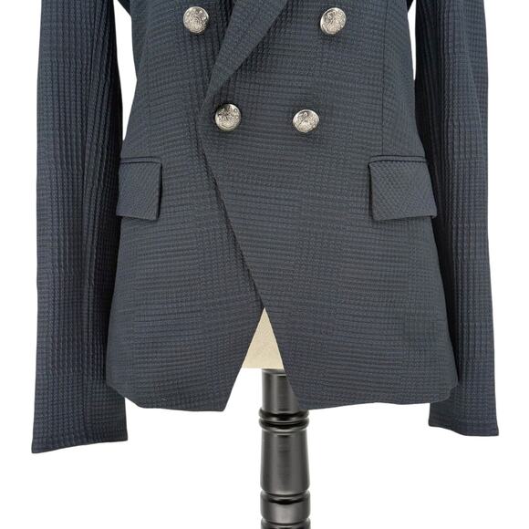 Veronica Beard Miller Dickey Jacket Navy Blue and Black Textured Blazer Size 6 - Picture 6 of 11